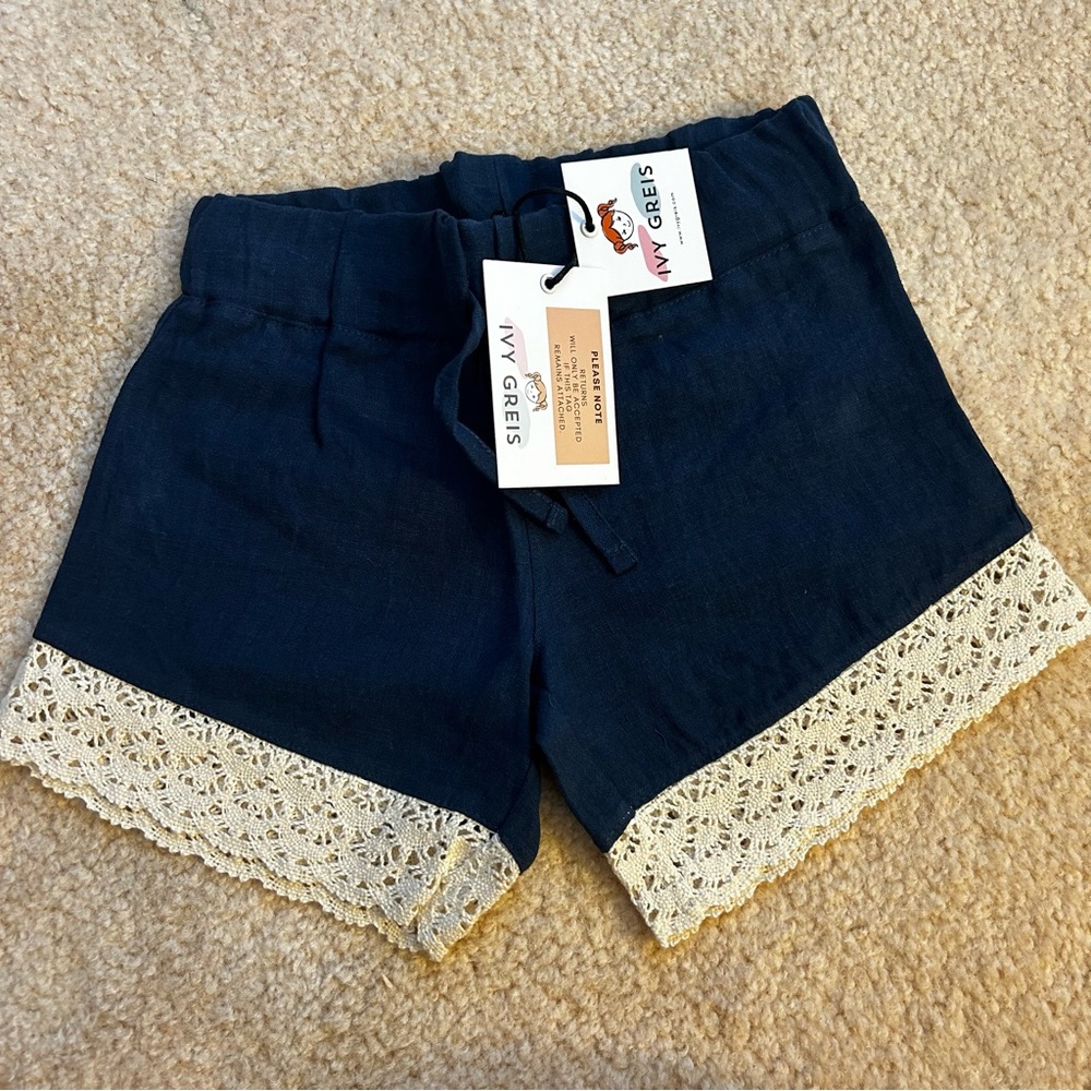 NWT Girls Jeans Shorts with Lace 24 months